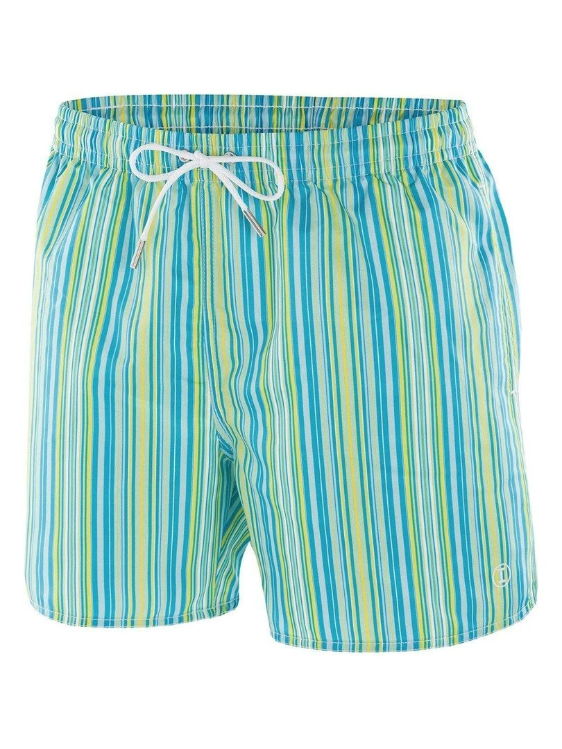 Maillot de bain short à rayures Nil Bleu