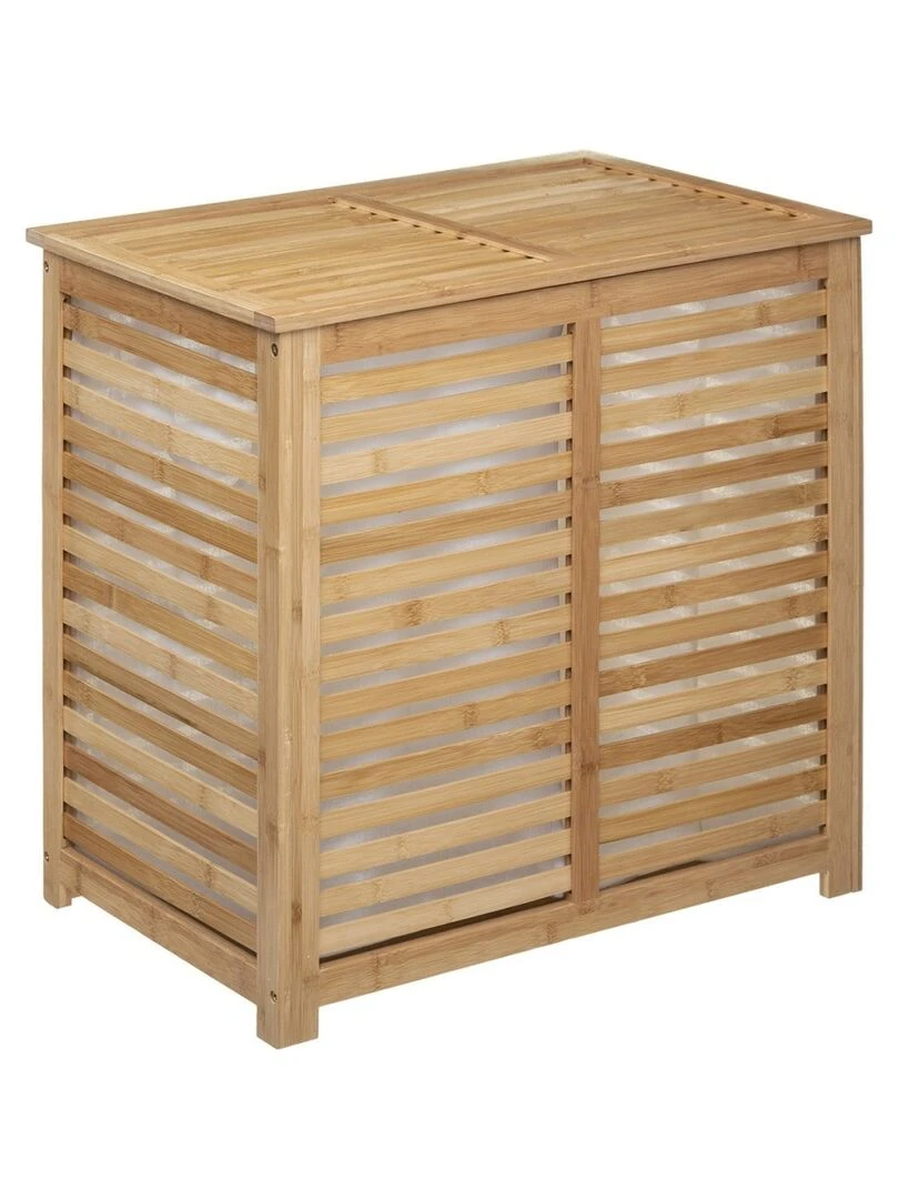 Panier à linge double Sicela bambou   Beige