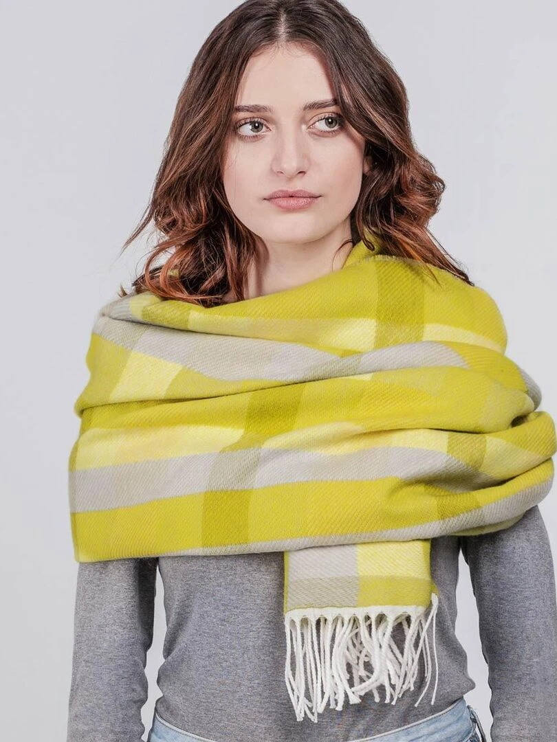 Châle Agita   Fabriqué en France   Jaune moutarde