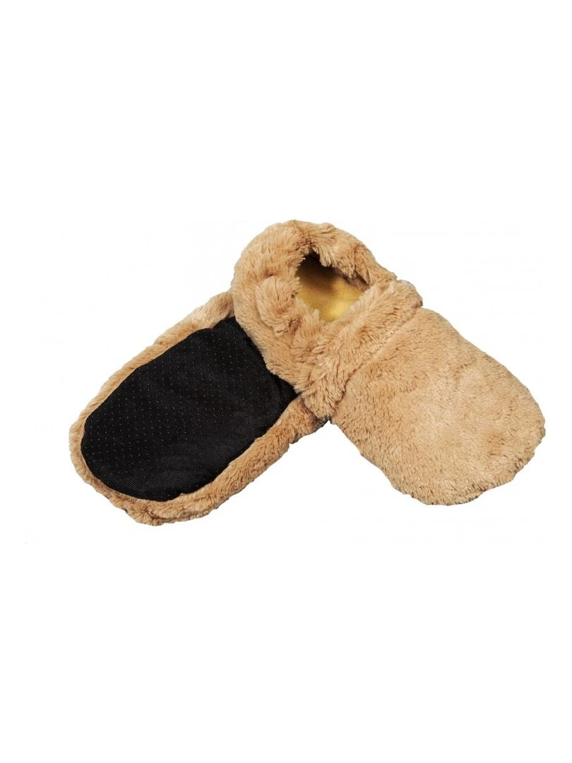 Chaussons chauffants Caramel Made in France Marron