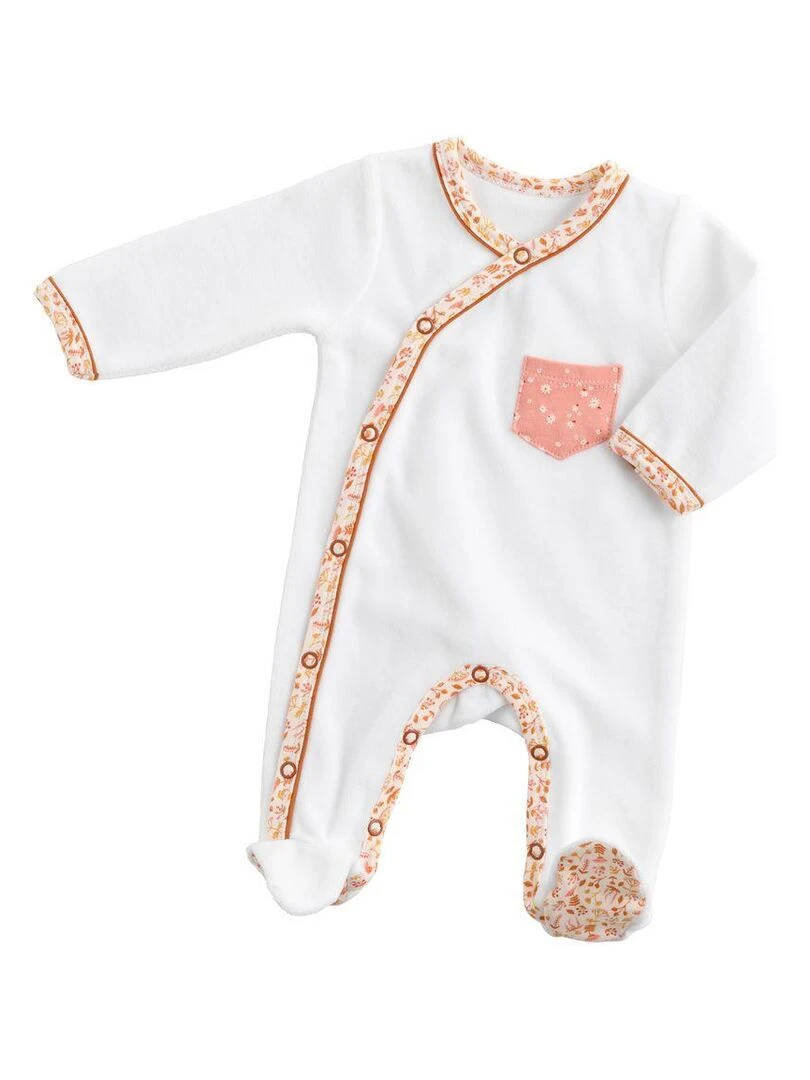 Pyjama bébé en coton SAUTHON Blanc Orange