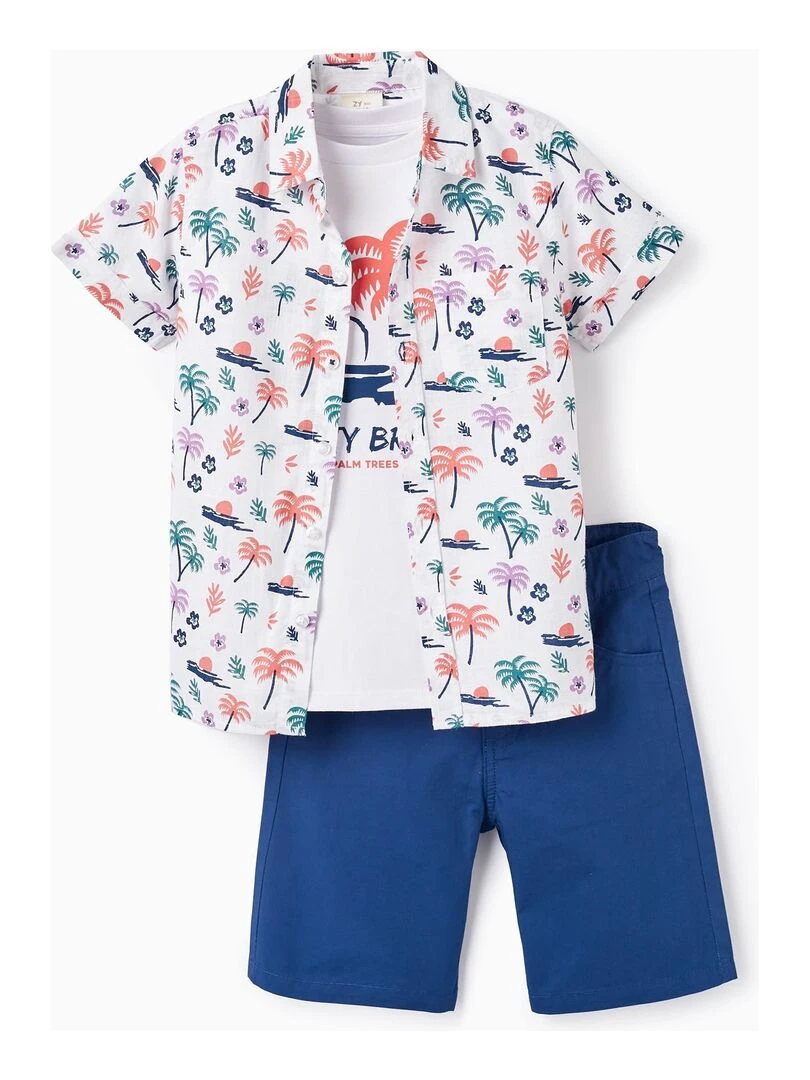 Chemise + Débardeur + Short pour Garçon 'Palmeiras' Bleu foncé