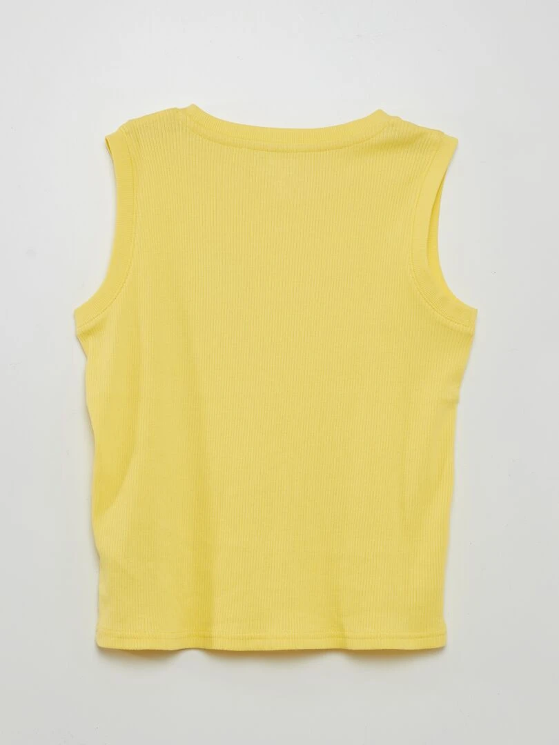 Débardeur côtelé avec imprimé   Jaune
