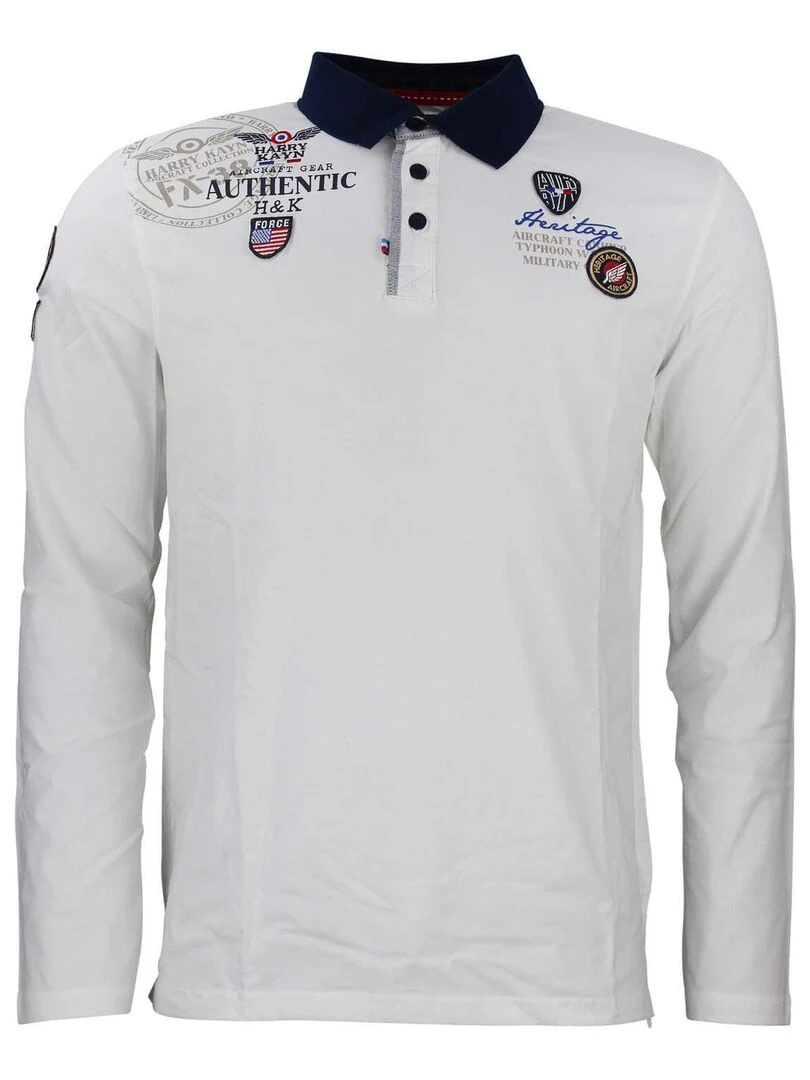 Polo manches longues homme CEGAM HARRY KAYN Blanc