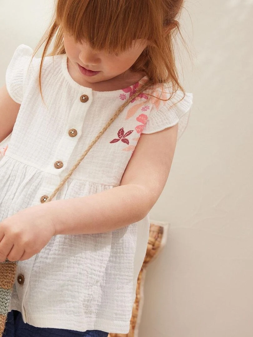 Blouse bébé en gaze de coton Lipsi   Rose