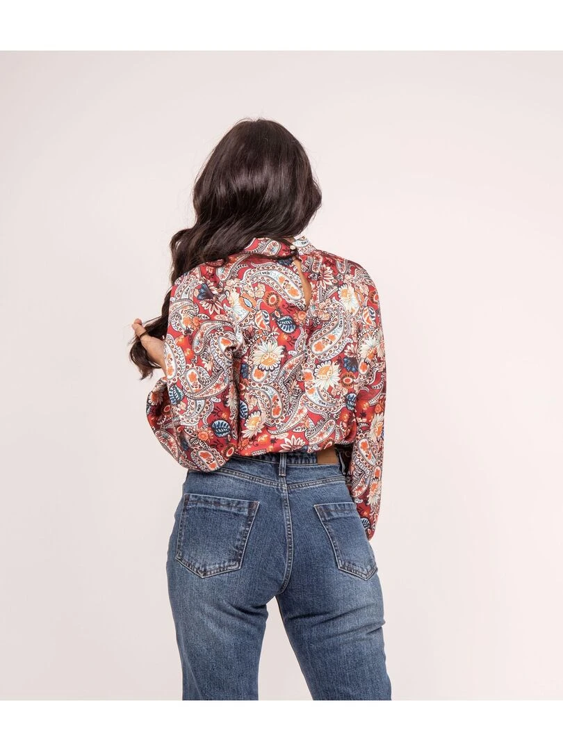 Blouse fluide motifs FABUS   Bordeaux