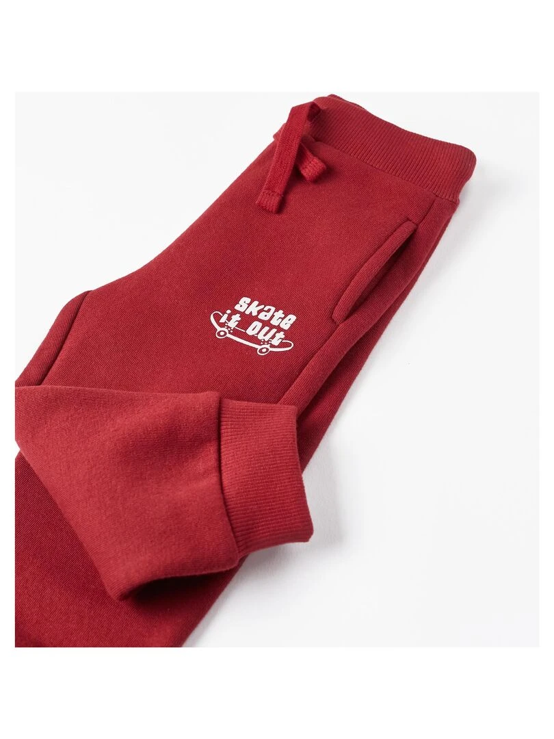 Pantalon de sport molletonné pour bébé garçon 'Skate it Out'  Skater's’ Dictionary   Rouge foncé