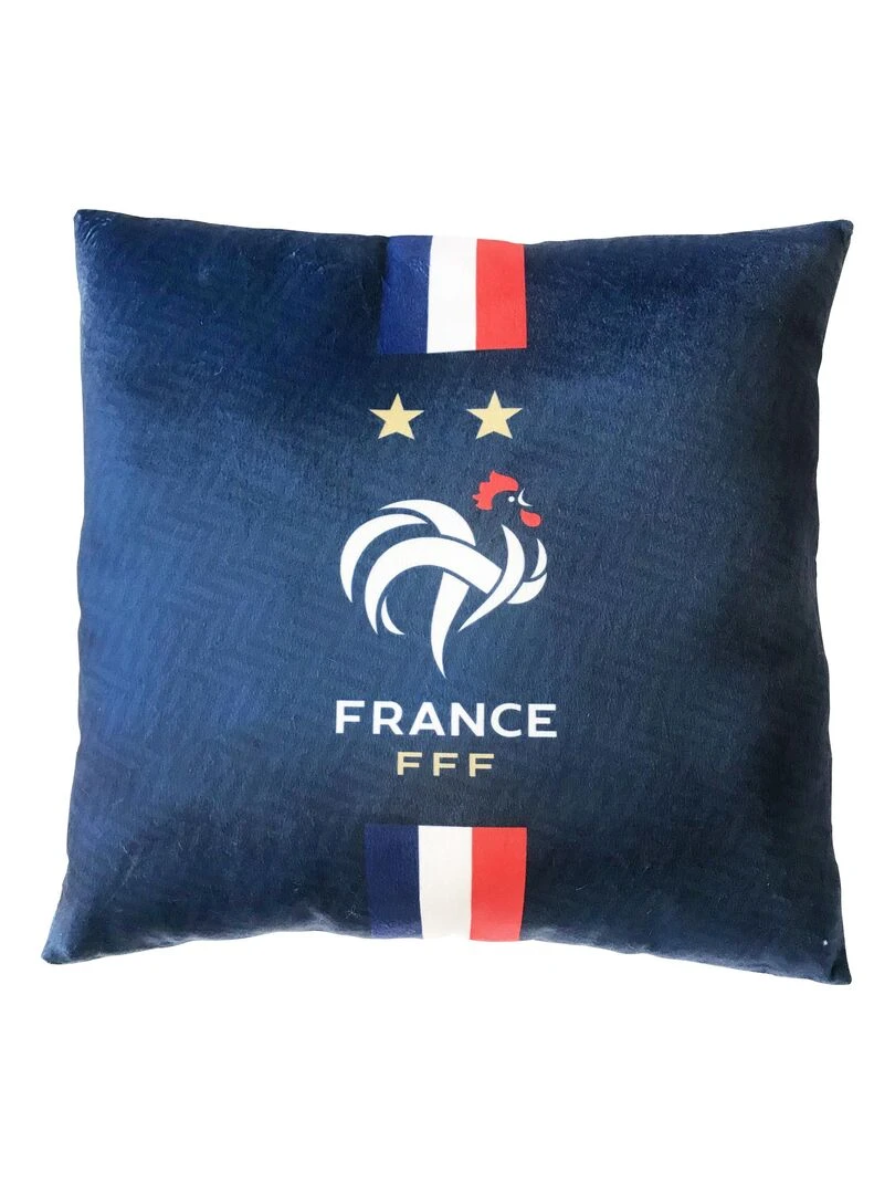 Coussin imprimé 100% coton FFF JACQUARD Bleu