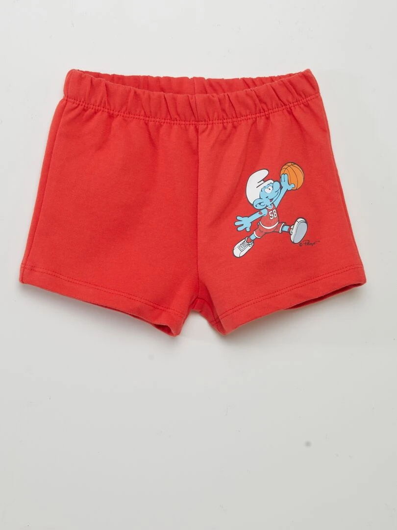 Ensemble t shirt + short 'Les Schtroumpfs'   2 pièces   Rouge