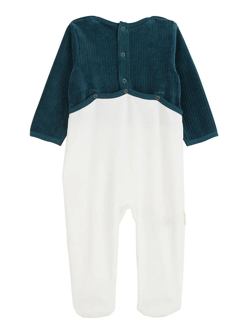 Pyjama bébé en velours Borneo Ecru