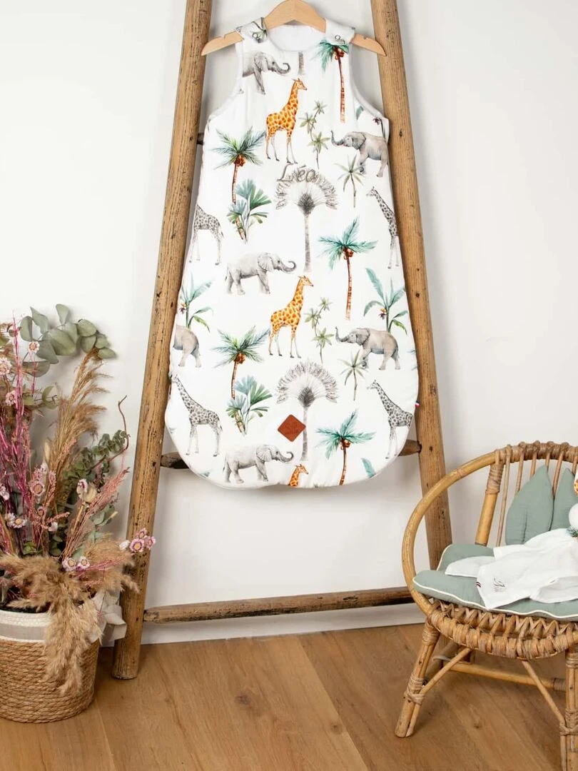 Doudou plat Lapin   Safari   Blanc