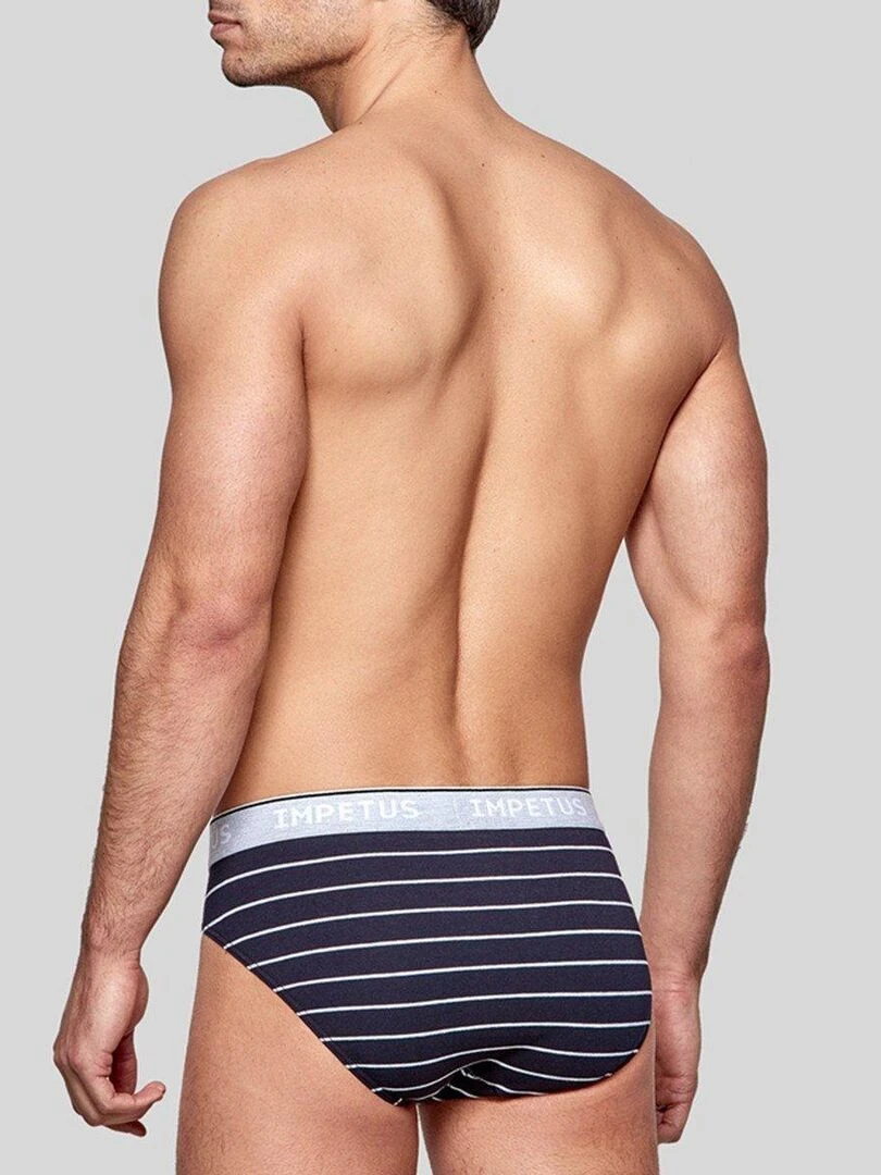 Slip rayé en coton bio Cotton Organic   Bleu
