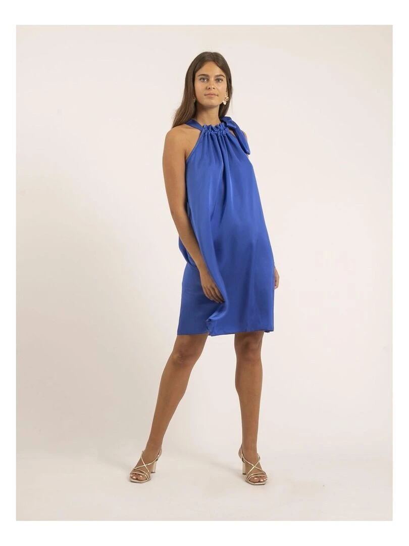 Robe courte satin IMUNE   Bleu