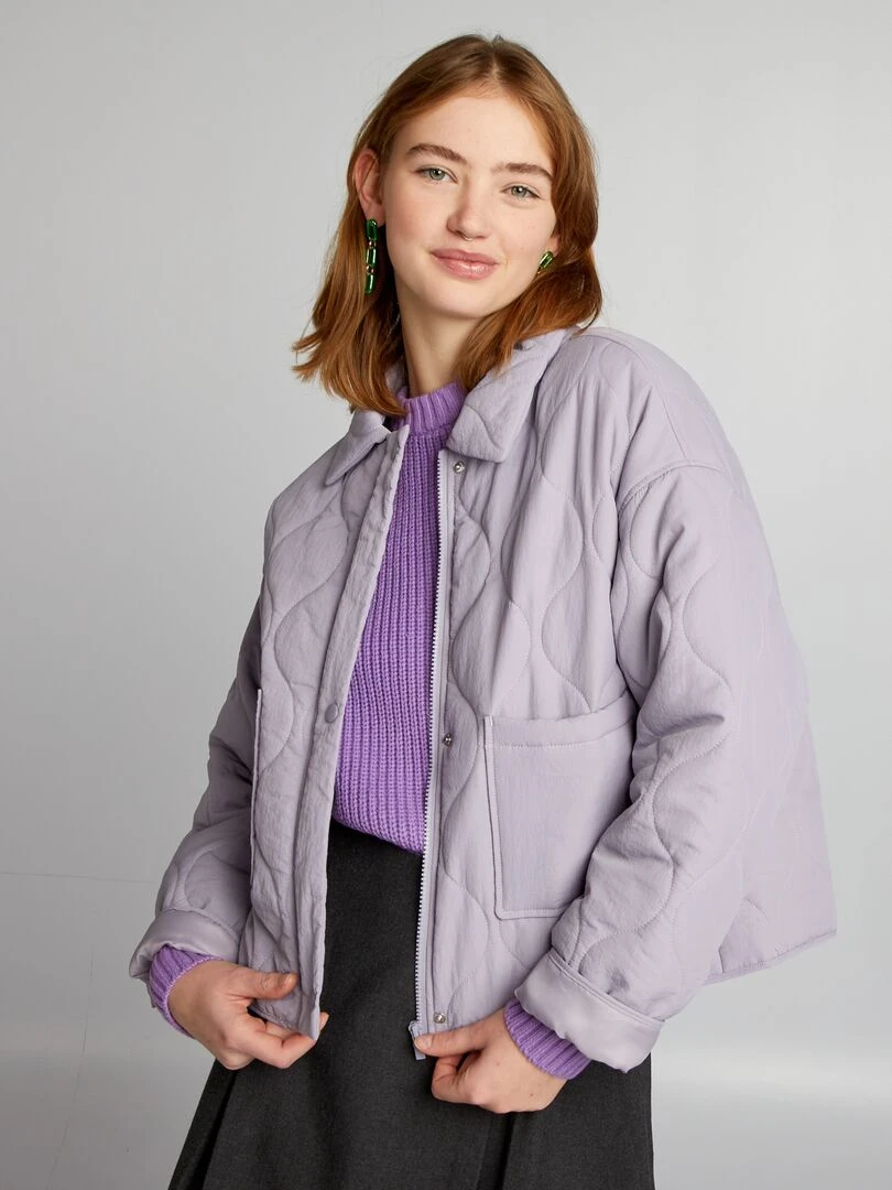 Veste matelassée à boutons Violet