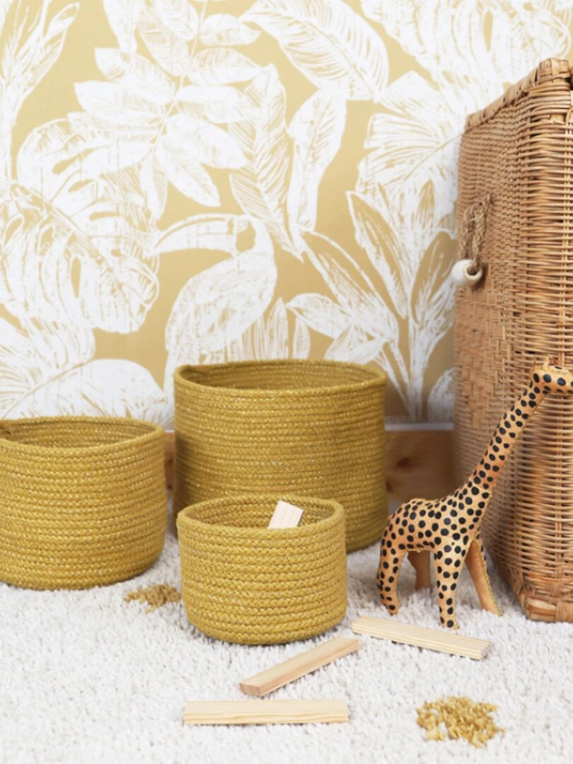Lot de 3 paniers de rangement Ilse miel   Jaune