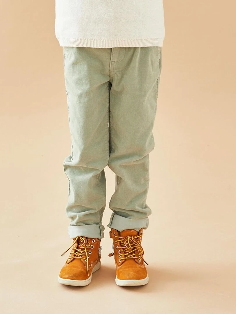Pantalon velours côtelé fin sauge Noukie's Bleu