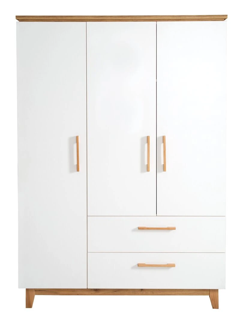 ROBA Armoire "Finn" 3 portes et 2 tiroirs – blanc   Blanc