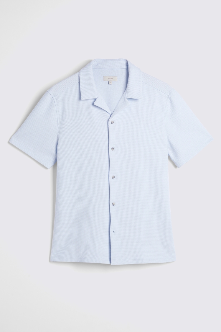 Off White Linen Blend Knitted Cuban Collar Shirt   Buy Online at Moss