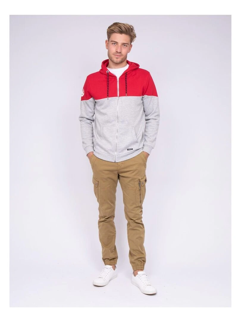 Sweat zippé capuche WICK   Rouge