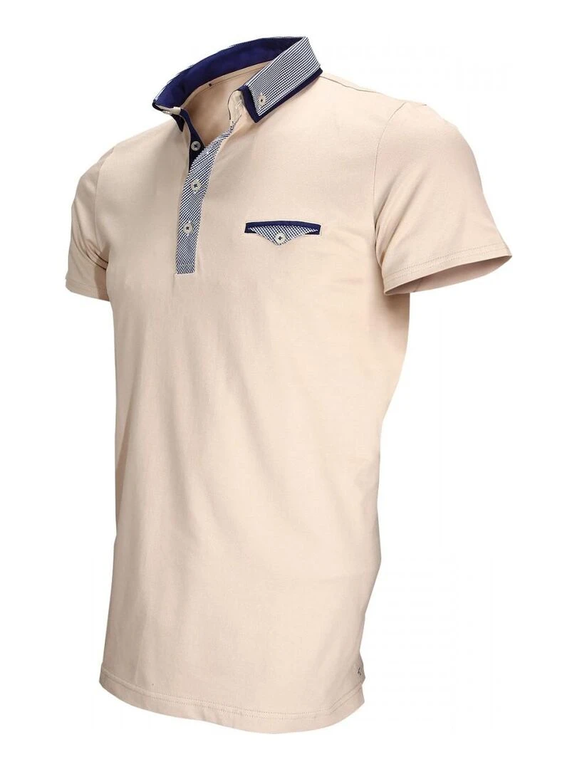 Polo double col JOHN   Beige