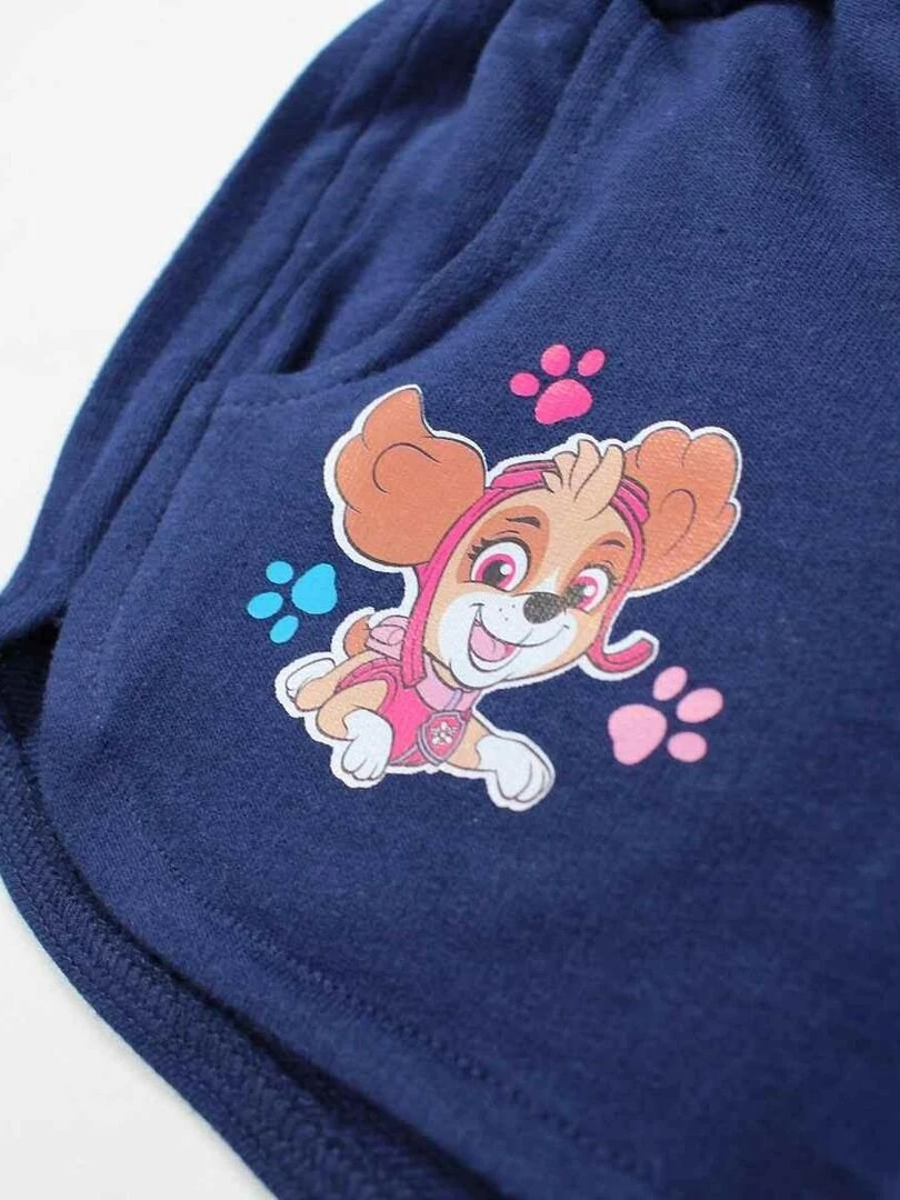 La Pat' Patrouille Short fille imprimé La Pat' Patrouille en coton Bleu