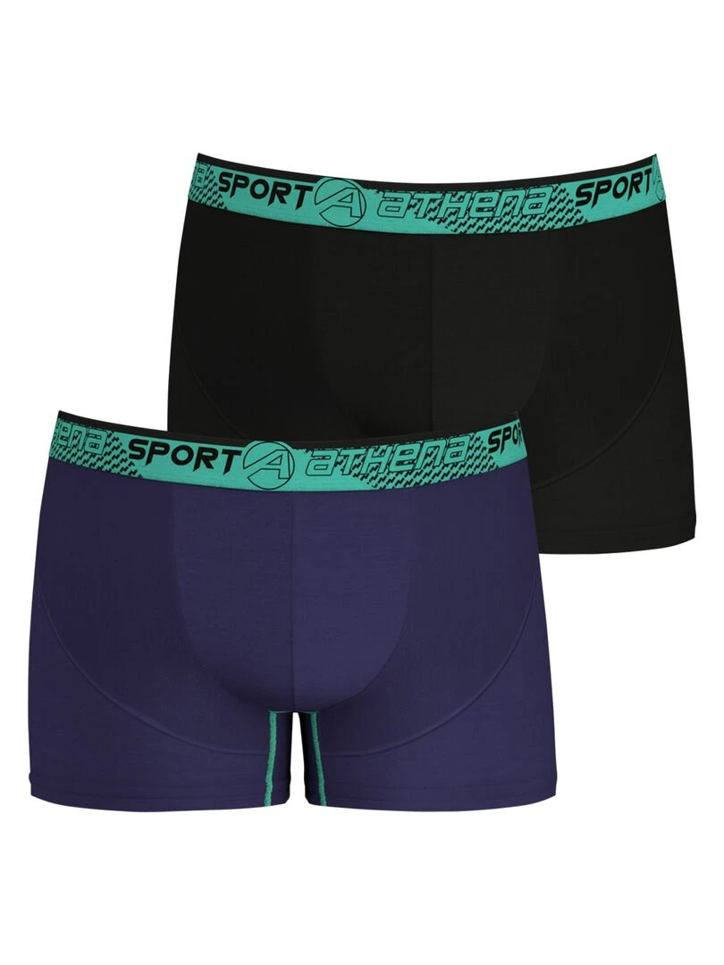 Lot de 2 boxers homme Running Bleu pétrole