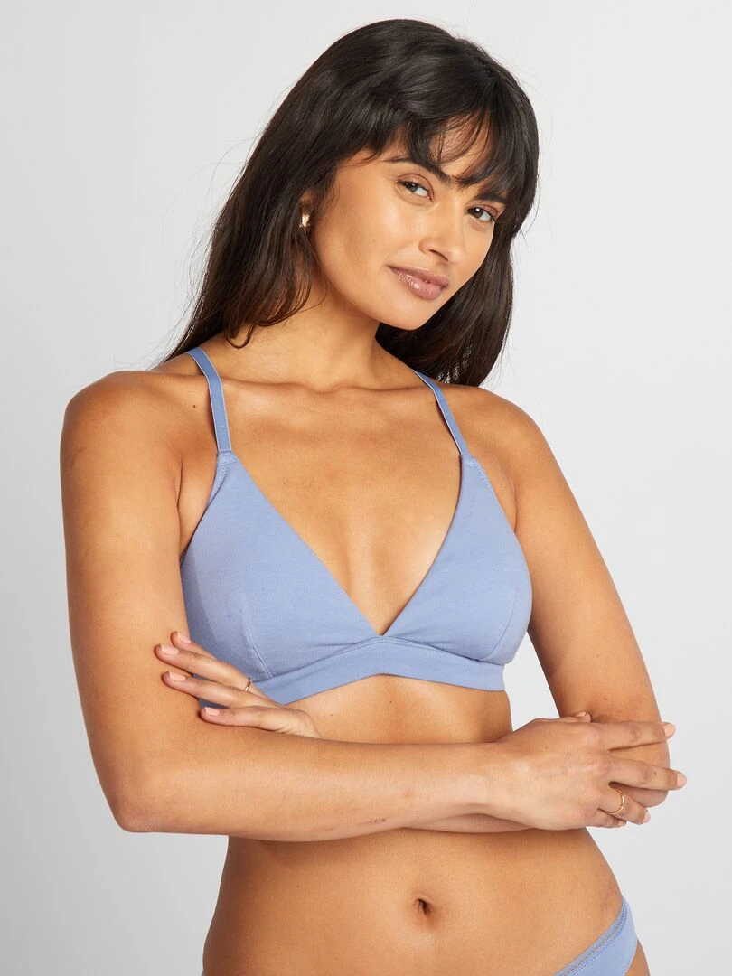 Soutien gorge triangle avec coques amovibles Bleu
