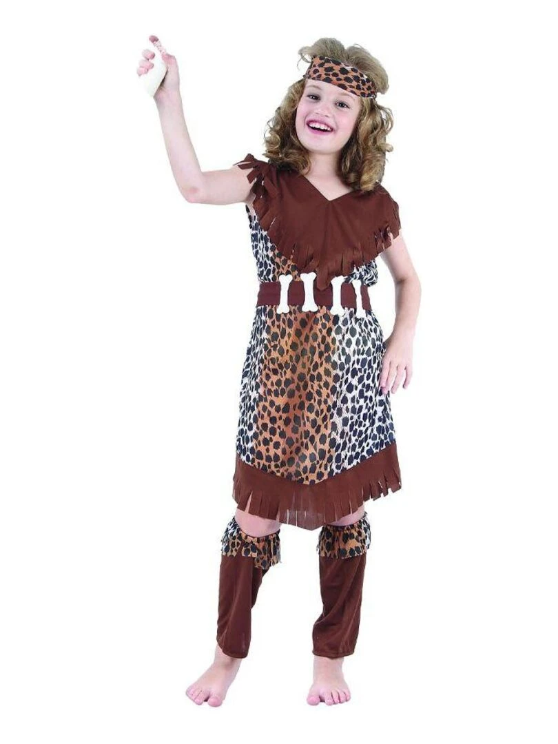 Déguisement Fille des cavernes enfant Marron