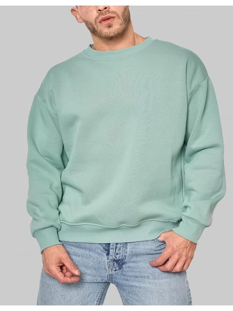 Pull Col Rond Kebello Bleu turquoise