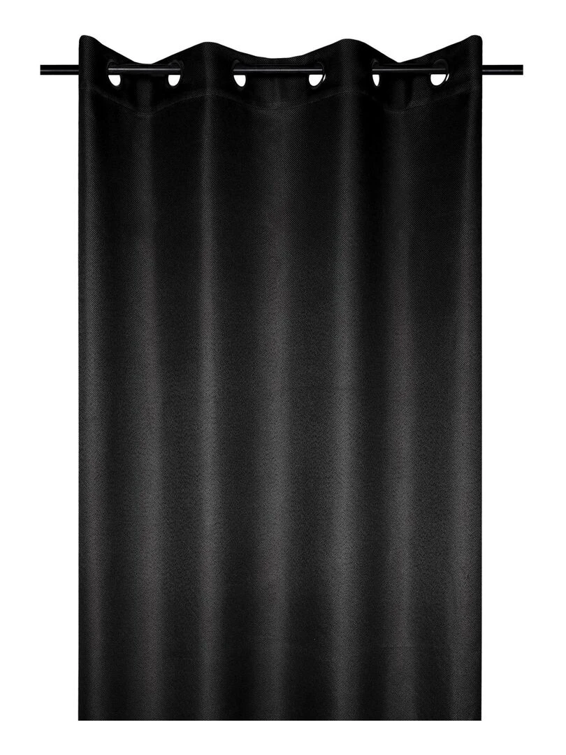 Rideau occultant et isolant doublé de polaire   Noir
