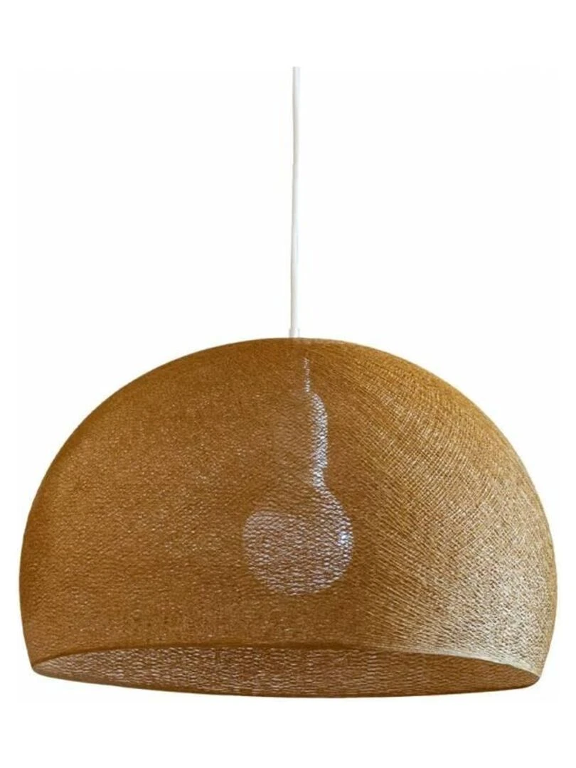 Abat jour coupole tabac 50 et sa suspension simple Marron tabac