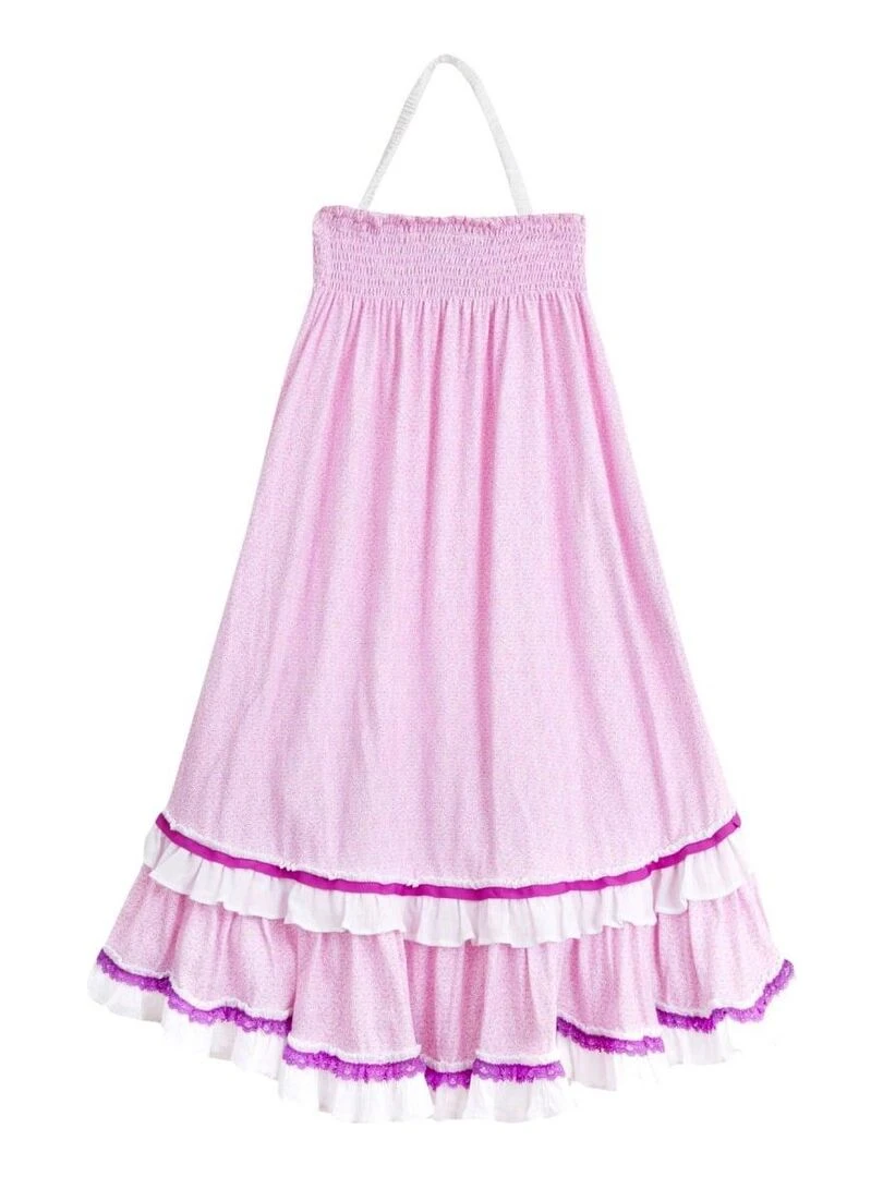 Robe de Plage Longue  2 en 1 pour Fille  Jersey Rose Violet  IBIZA   La Faute à Voltaire   Rose clair