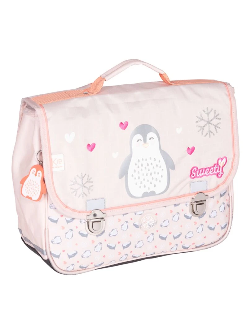 Cartable scolaire 36 cm 2 compartiments KIP Sweety Pingouin rose Rose