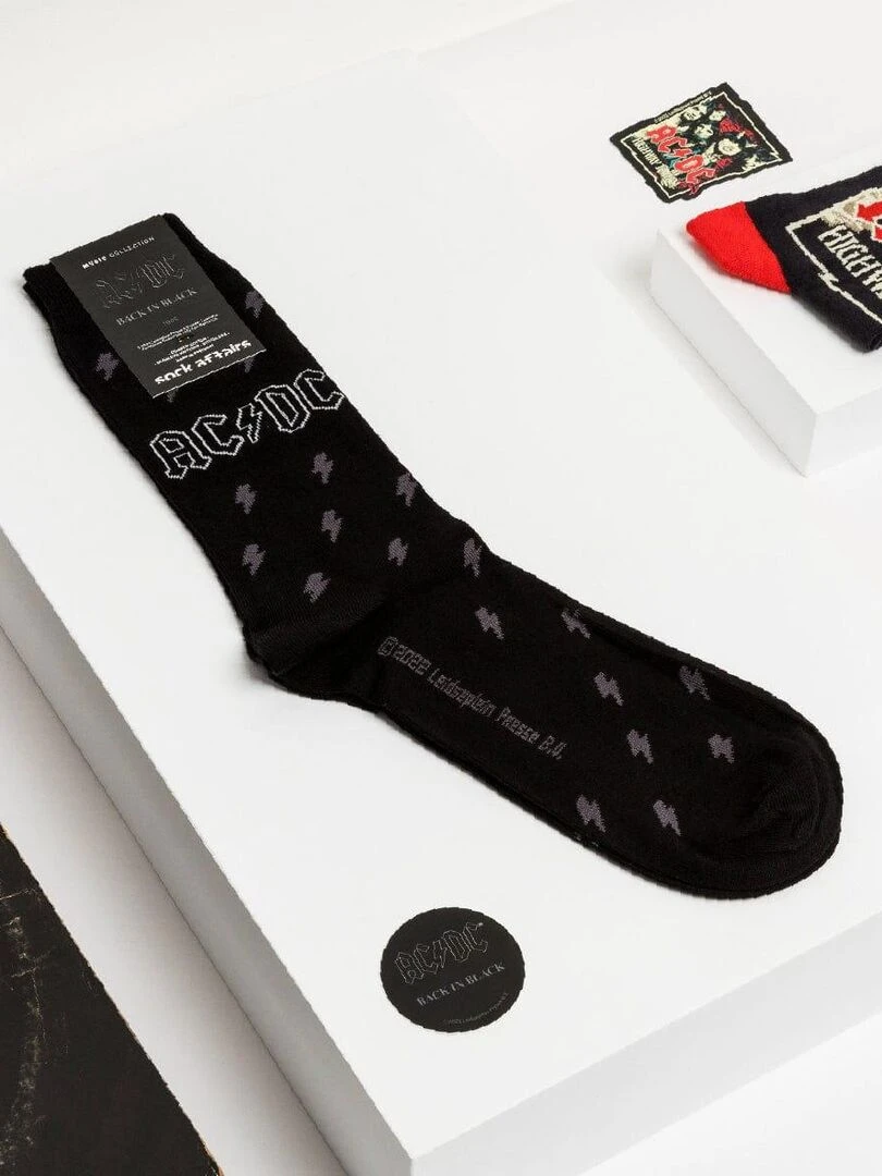 Coffret Chaussettes Sock Affairs Officiel AC/DC   Noir Gris