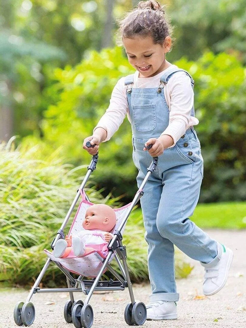 Poussette Canne Rose pour poupon 36/42/52 cm   N/A