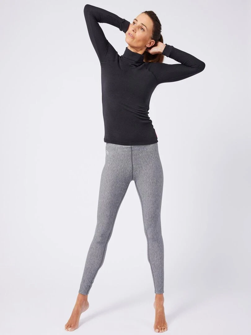 Tee shirt col roulé Comfort Thermolactyl 4 femme DamartSport Noir