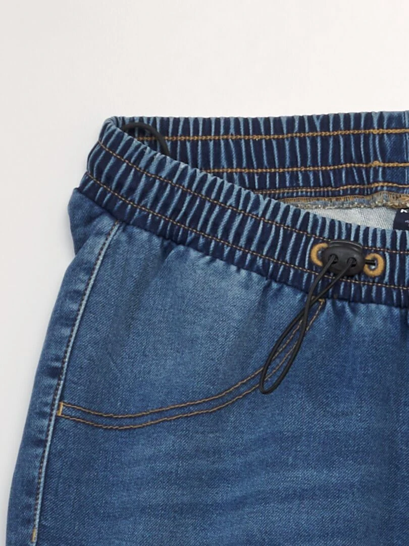 Bermuda en jean à taille élastiquée So Easy Bleu