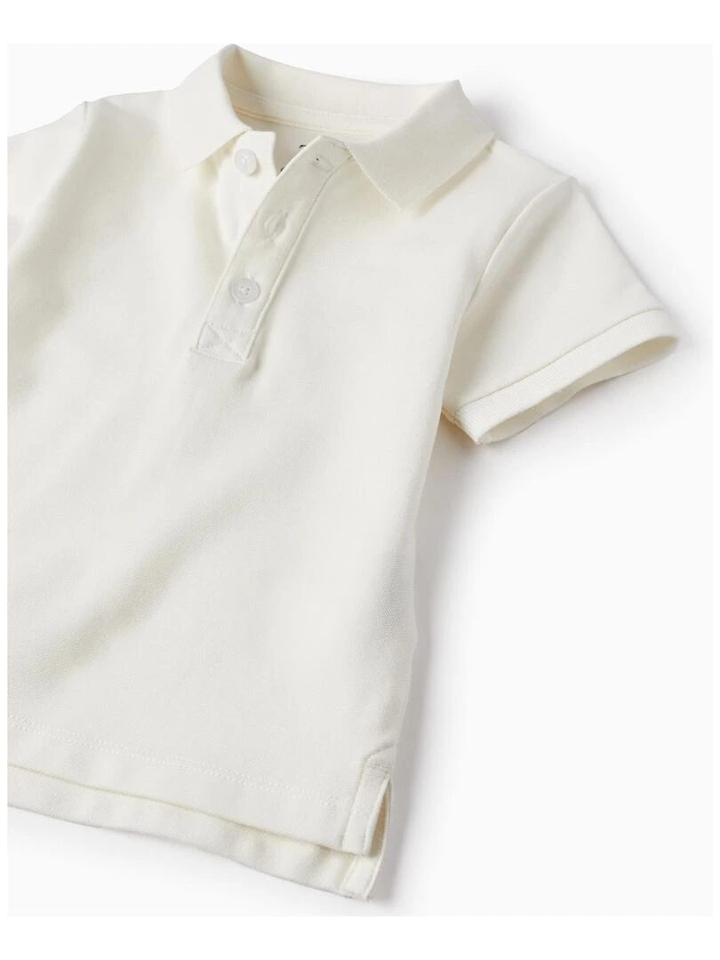 Polo à manches courtes en piqué de coton pour bébé garçon manches courtes MATISSE   Blanc