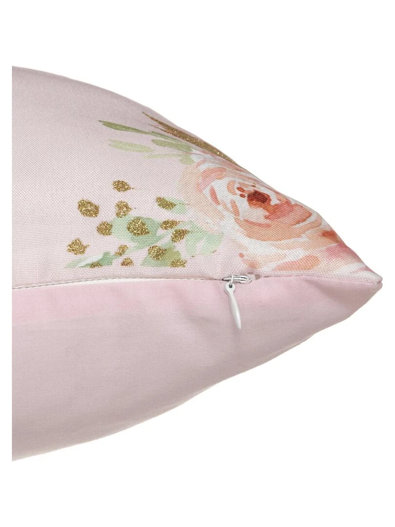 Coussin licorne et pompons   Rose clair