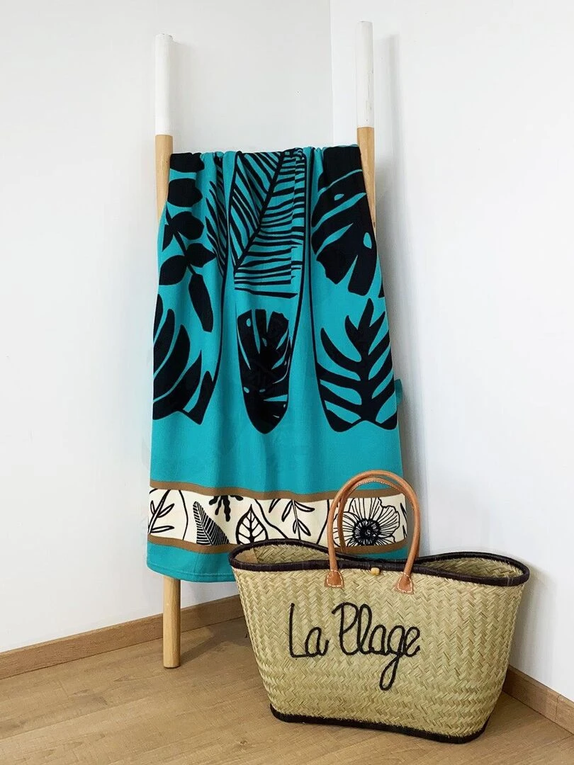 Serviette de plage microfibre Brisbane 90x170 250g/m² Bleu azur