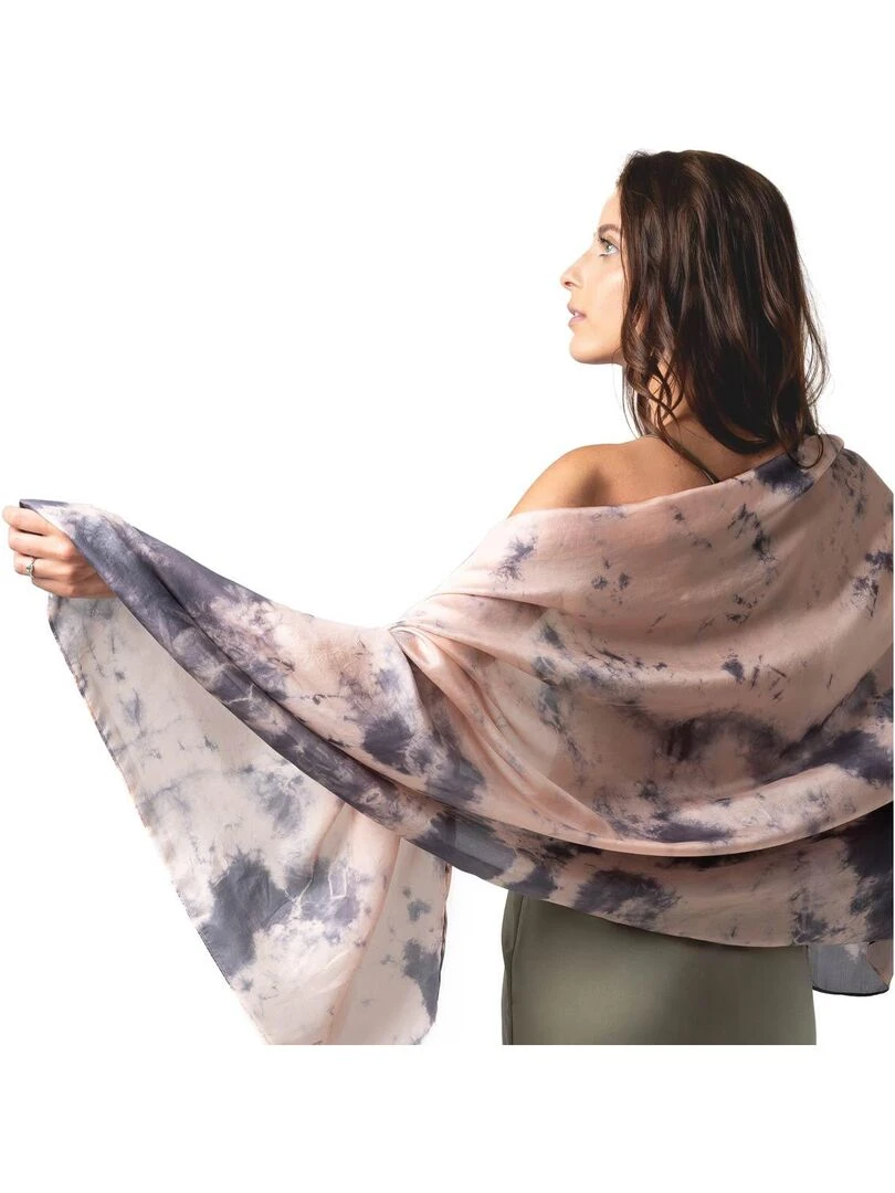 Etole Soie Tie Dye Humva   100% Soie VietNam   Rose