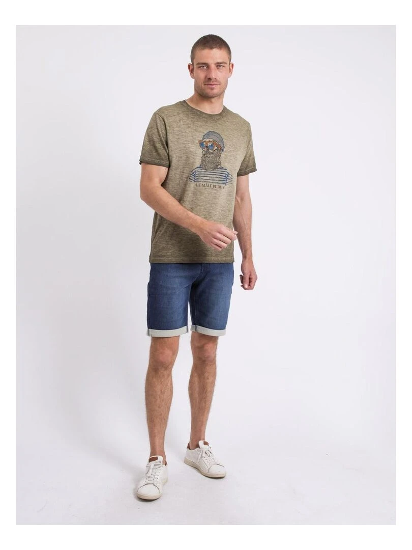 T shirt col rond NAPAROT   Kaki