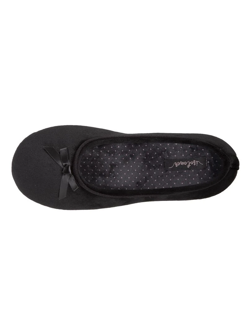 Chaussons ballerines Femme Noir/Pois Noir