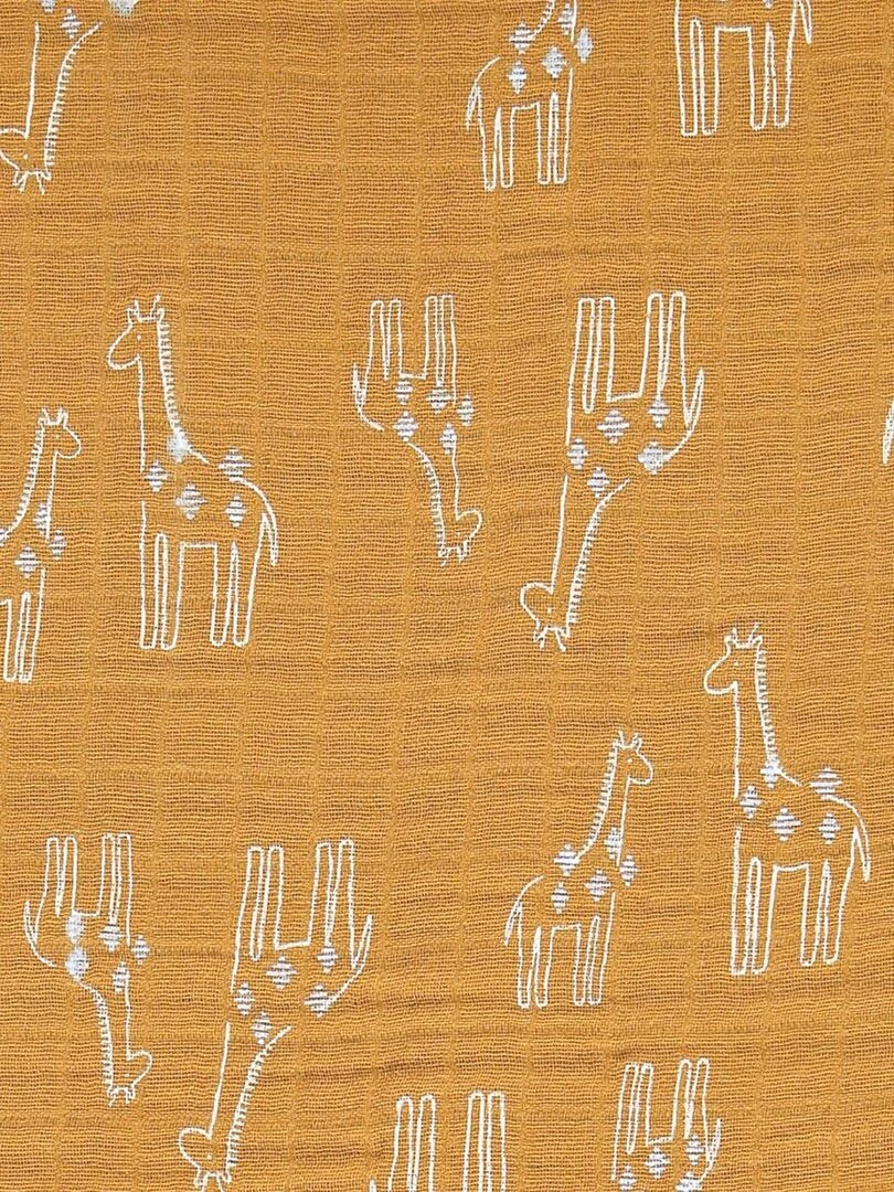 Housse de couette girafe en mousseline BIO 100 x 140 cm  ocre   Noukie's   Jaune