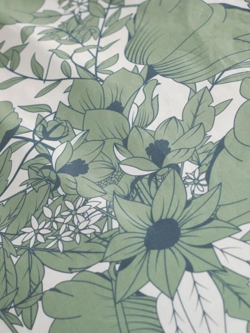 Housse de couette  flanelle Today 2.11 + taie(s) 100% coton   Vert