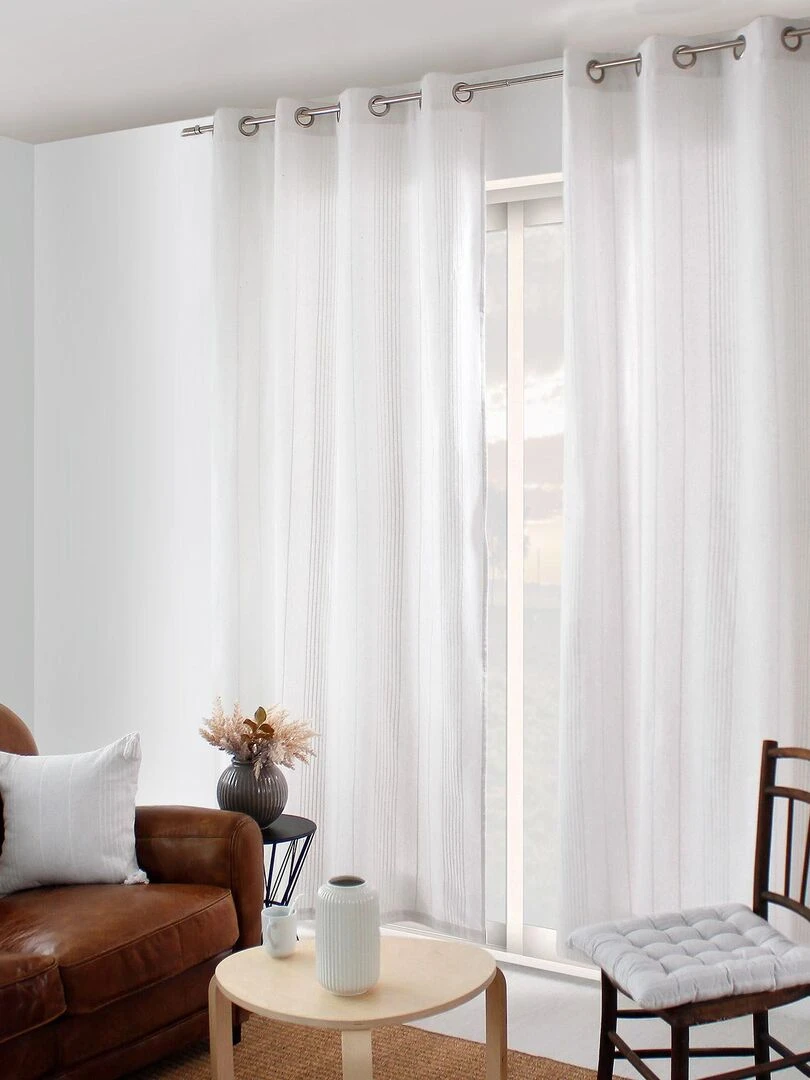 Rideau tendance en coton recyclé Blanc