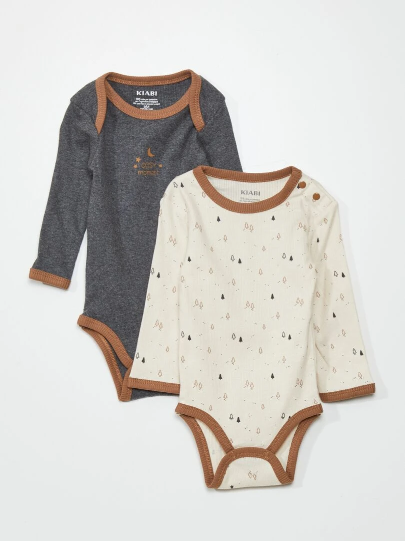 Bodies pur coton Blanc/gris