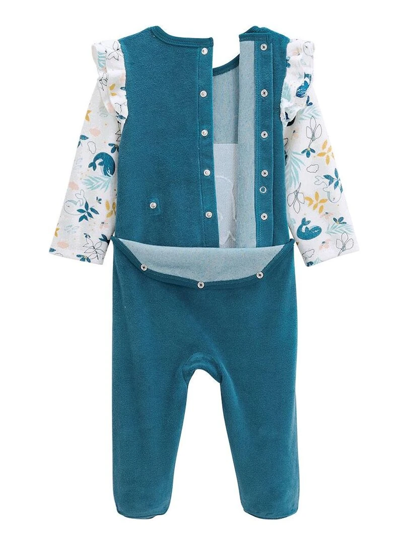 Pyjama bébé en velours Moana   Bleu