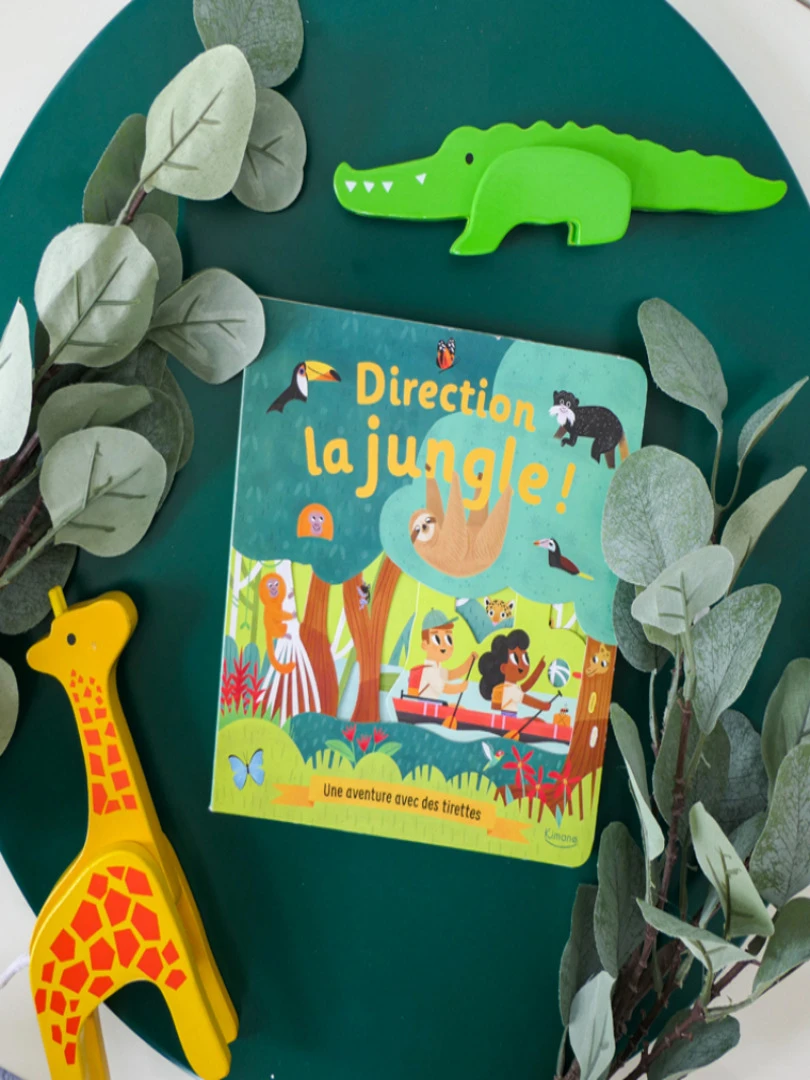 Livre à tirettes Direction la jungle ! N/A