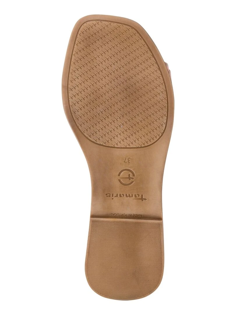 Mule plate cuir Tamaris 1 27122 28   Rose